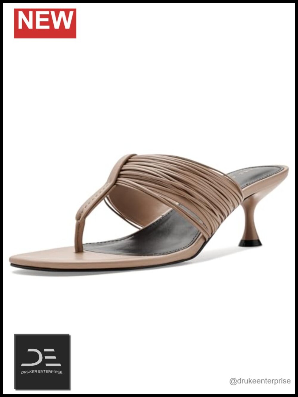 Marc Fisher LTD Pamilla Kitten Heel Thong Sandals Leather Strappy Dress Sandals